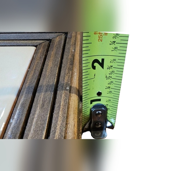 Vintage Set of 2 Handmade Wood & Tile Floral Trivets - Picture 7 of 8